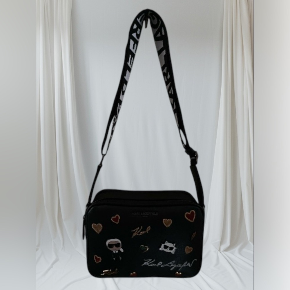 💕💕Karl Lagerfeld Black and Gold Crossbody Bag